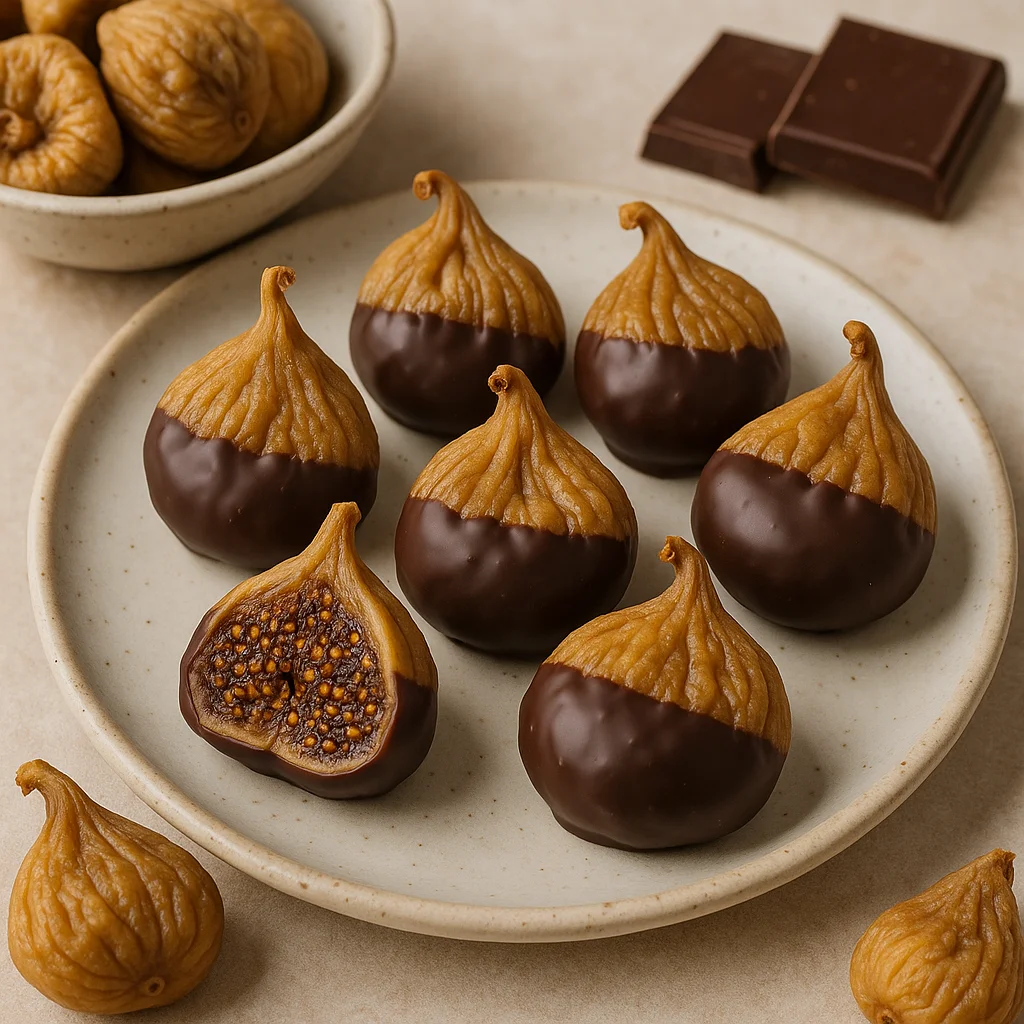 receta de higos secos cubiertos de chocolate
